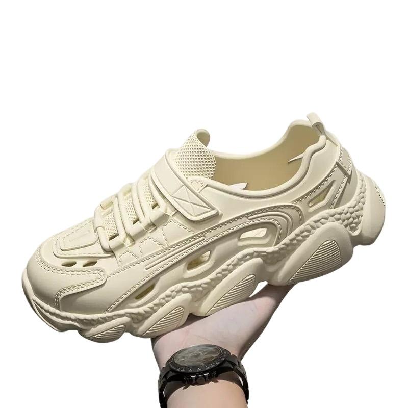 

Трендовые мужские сандалии для улицы, утолщенные, противоскользящие, износостойкие, модные формованные шлепанцы из ЭВА для пар, оптом 35