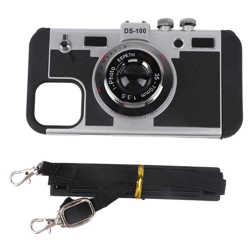 Camera Phone Case 3D Vintage Camera Design Phone Case for IPhone 12 12pro with Removable Lanyard