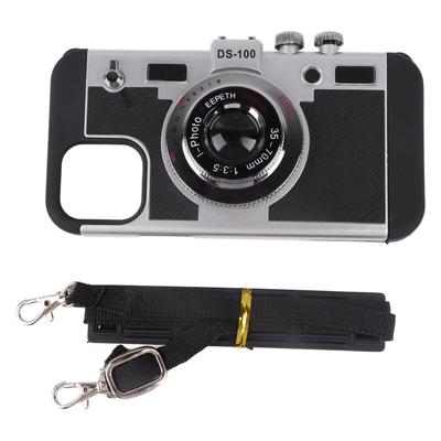 Kamera Handyhülle 3D Vintage Kamera Design Handyhülle für IPhone 12 12pro mit abnehmbarem Schlüsselband