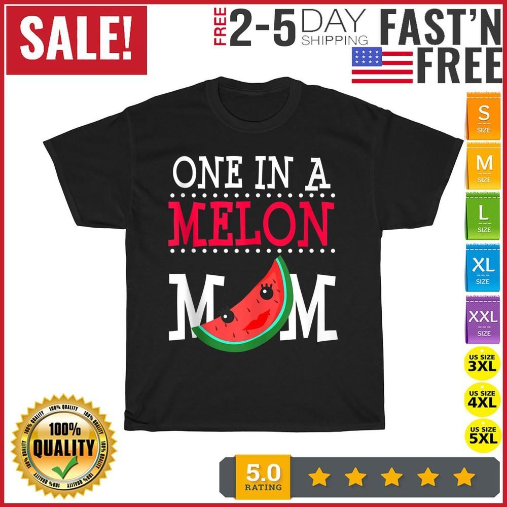 

One In A Melon Mom Funny Watermelon Pun Summer Mothers Day T Shirt Men Women NEW S