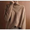 Suéter de cuadros de diamantes tridimensionales con cuello alto para mujer, diseño de otoño e invierno, sentido del ocio, prendas de punto de nicho