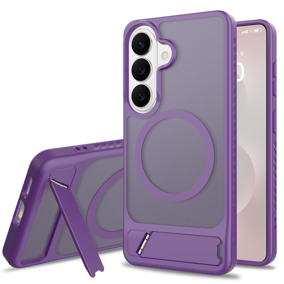 

Matte Magnetic Phone Case For Samsung Galaxy S26 Ultra S25 FE S24 S23 Plus Magsafe Wireless Charger Foldable Stand Cover Galaxy S23 Ultra