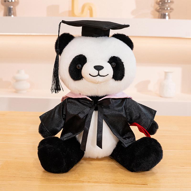 Graduation Panda Plush: Master's/Doctor's Cap Souvenir