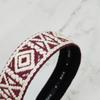 MAIA Stirnband mit geometrischem Muster - Weinrot