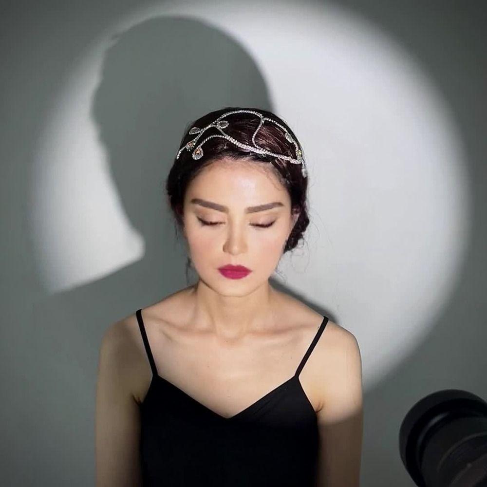 Luxury Rhinestone Wedding Headband Elegant Bridal Hair Accessory Geometric Shape Headwear Party