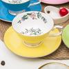 Bone China Kaffeetasse Untertasse Set Keramik Rote Teetasse Untertasse Handbemalt Goldrand Rosa Kaffeetassen Valentinstagsgeschenk