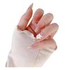 2026 Stylish Medium-Length Wearable Flower Nail Tips - High Quality, Handmade Detachable Nail Art for Students
