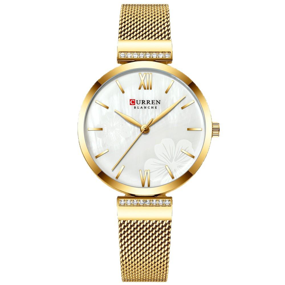 Curren 9067 Wasserdichte Quarz-Modeuhr für Damen mit Netzarmband
