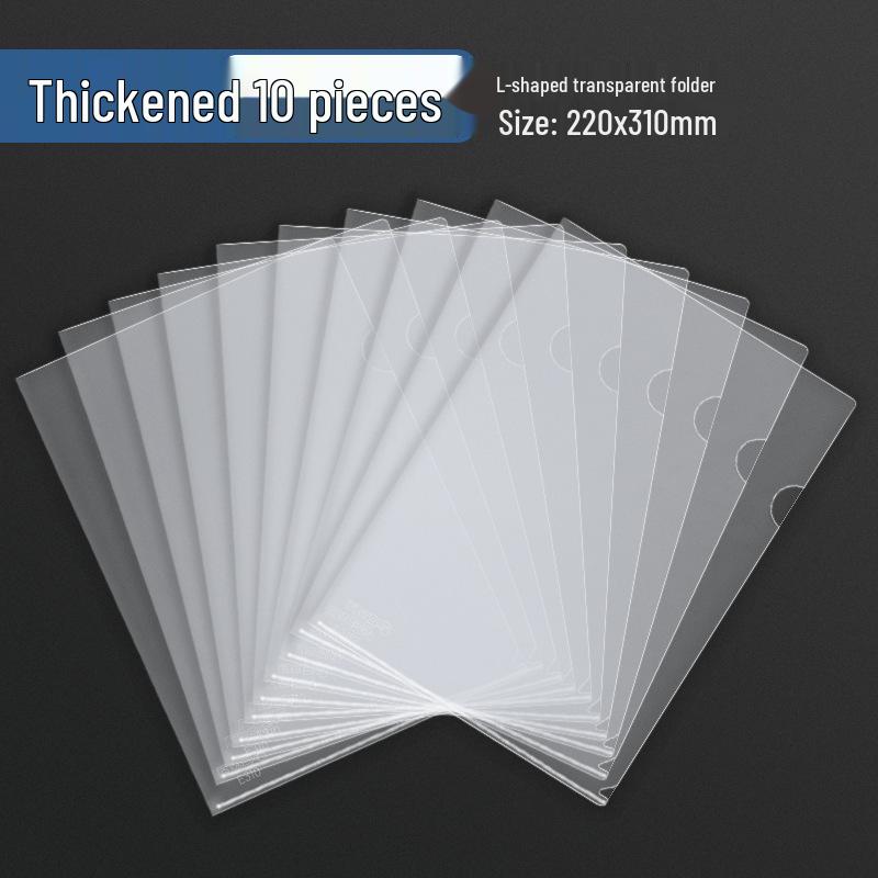 A4 Transparent L-Shaped Clip Folder - Thickened Single-Sheet Resume Protector