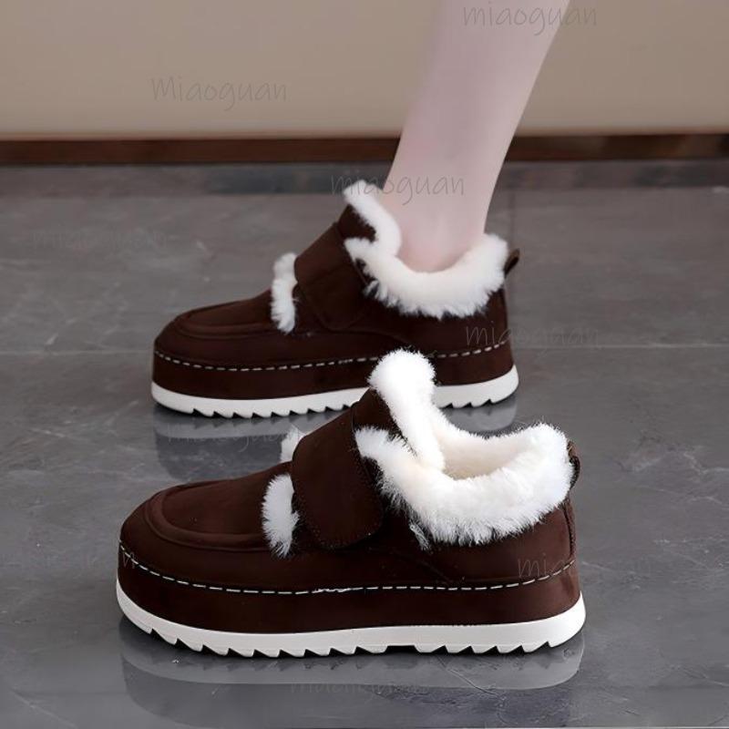 Cozy Women's Short Plush Vulcanize Shoes Warm Casual Sneakers Winter Non Slip Thick Bottom Shoes Size 35-40 Zapatillas De Mujer