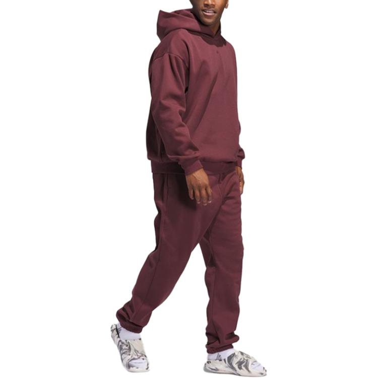 adidas Felpa con cappuccio casual alla moda da basket, morbida, a maniche lunghe, unisex, rosso scuro JD6145