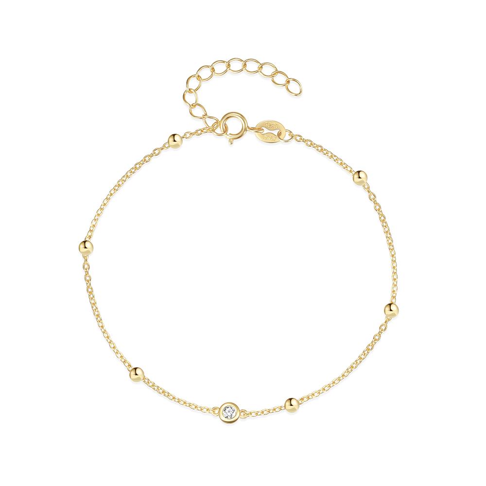 CANNER European American Style Eight-Pointed Star Zircon Bracelet S925 Silver Personality Simple Versatile Bracelet