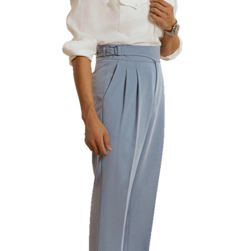 034 Autumn/Winter Gurkha Men's Mid-High Waist Casual Dress Pants