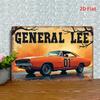 [Vintage Iron Wall Plaque] Surface,Vintage Iron Wall Plaque - "General Li 01" Vintage Car Art with Flame Orange And Black Design