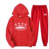 Tuta Sportiva con Cappuccio Oversize Foderata in Pile Misto Cotone per Uomo Donna Streetwear Outfit Invernale Casual Hip Hop