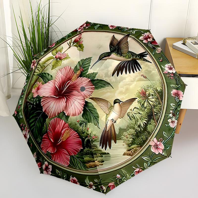 Beautiful Peacock and Animal Utomatic Folding Umbrella: Compact 8-rib Design For Outdoor Daily Compact Umbrella Perfect Gift For Friends And Family