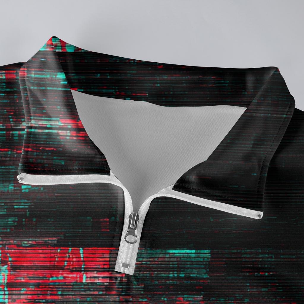 Men's Loose Casual 1/4 Zip Sweatshirt Fashion Printed Long Sleeve Top With Pockets