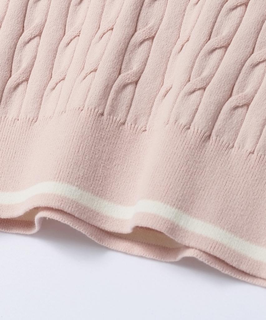 HYPERREET Unisex Color-Blocked Cool Cable Short Sleeve Knit [Pink]_Hg2Sw800