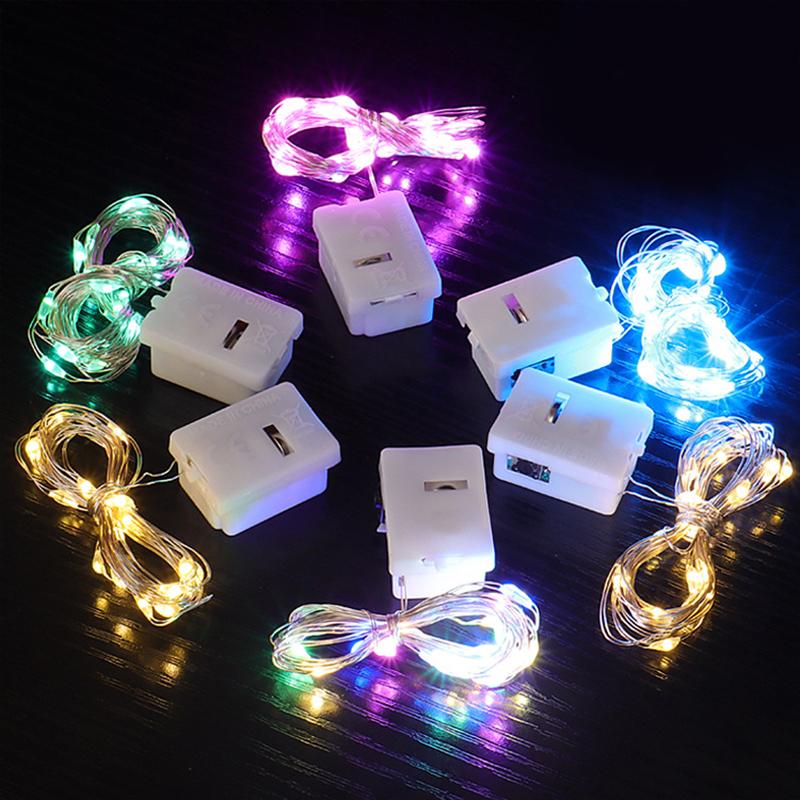 0.7M 14 Lights LED String Button Battery Box Small Colored Light Flashing Lights String Lights Holiday Decorative Lights