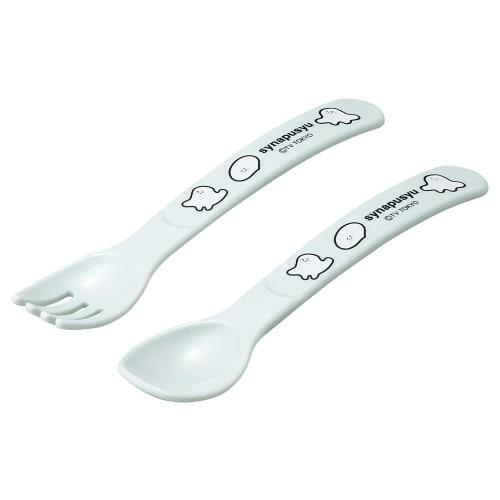 OSK Shinapushu Cutlery Set, Spoon and Fork Set, Pastel Green, Made In Japan, Dishwasher Safe, Easy To Use, Stylish, Cute, Unisex, For Kids and Babies,