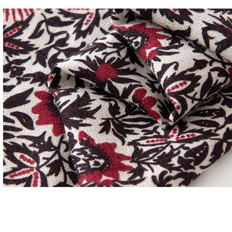 Elegant Silk Wool Scarf Vintage Print Warm Sun Protection Commute Shawl