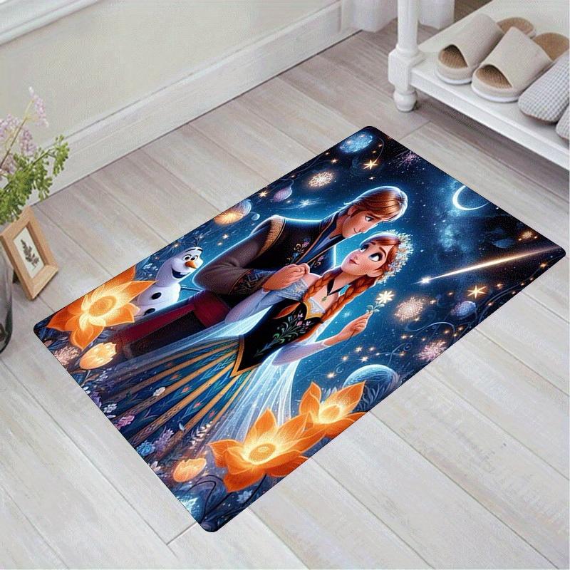 

1pc Frozen Pattern Area Rug Soft Flannel Floor Mat for Living Room,Office,Bedroom and Carpet 60cm by 90cm