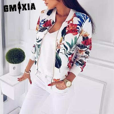 Giacche e Cappotti da Donna Vintage Casual con Stampa Floreale Manica Lunga Scollo a V Primavera Autunno