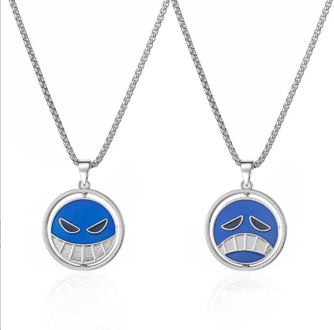 Ace Necklace for Women Men Anime Metal Necklaces Jewelry Rotating Pendant Chains Choker Collares Charm Gift
