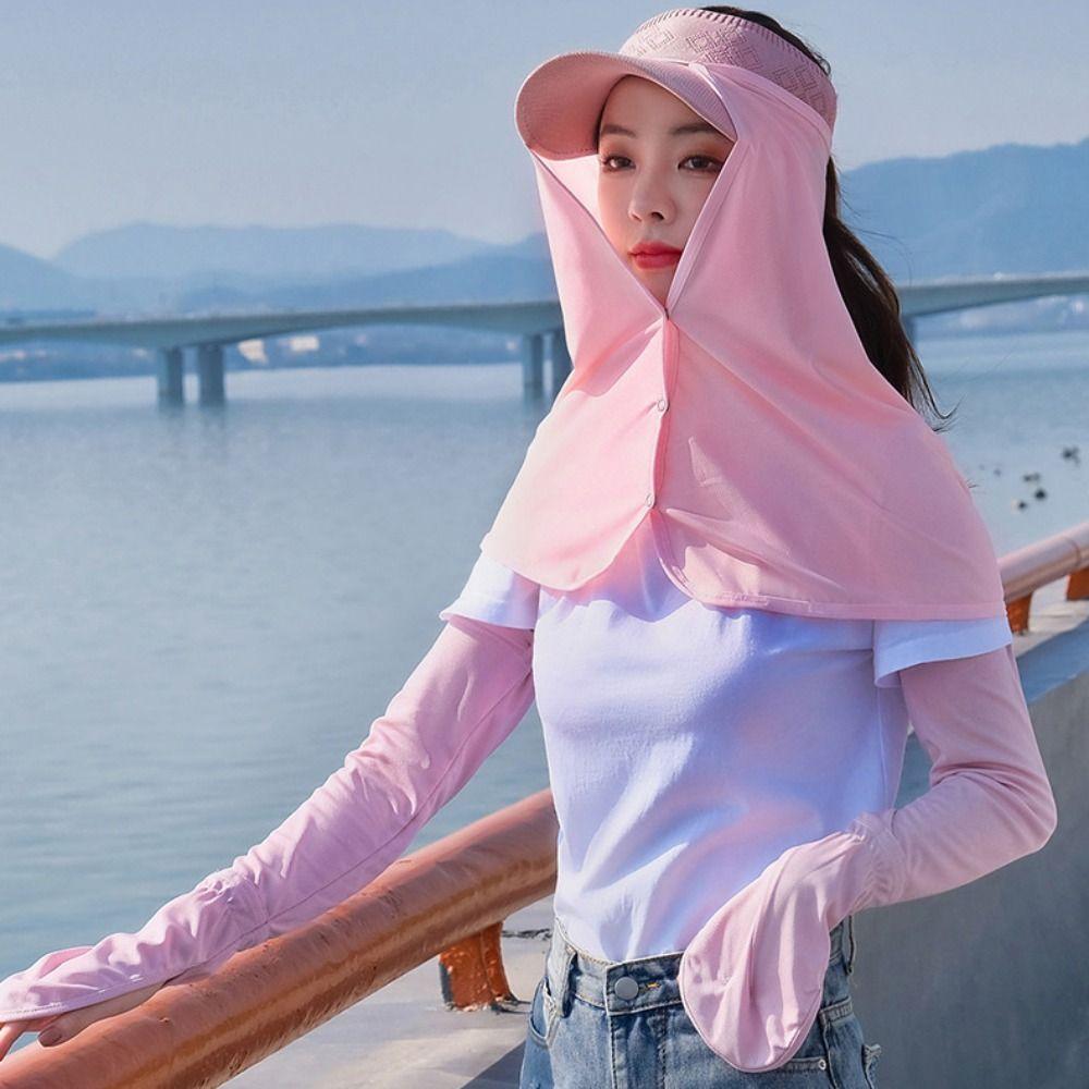 Shawl Ice Silk Sunscreen Mask Quick Drying Face Veil Adjustable Cycling Scarf  Cycling