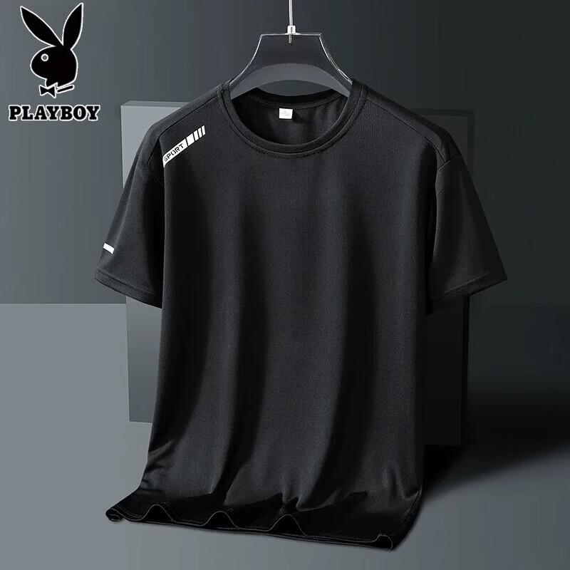 PLAYBOY Men s Ice Silk Quick-Dry Short Sleeve T-Shirt 5XL