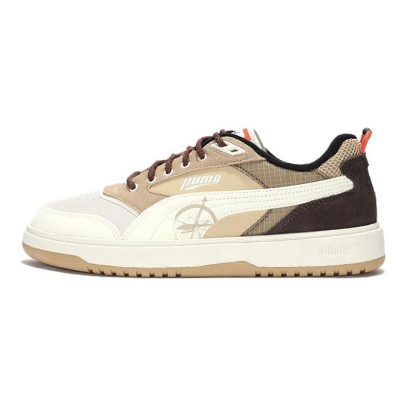 Puma Comfortable Versatile Breathable Lightweight Low-Top Casual Shoes Unisex Sneaker White Brown 397206-01