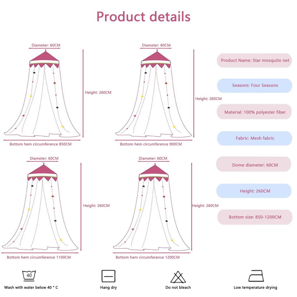 Mosquito Net Bed Canopy For Girls Room With Led Light Curtains DIY Princess Decor With Butterflies Design