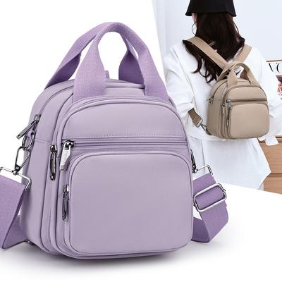 Multi-Back Backpack Women's Lightweight Nylon Shoulder Bag