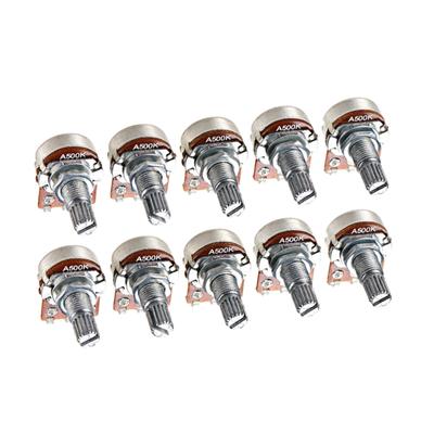 10PCS Practical Potentiometer A500K Taper Metal Texture Suitable for Upgrading Electric Guitar Bass Sound Equipment
