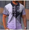 3D Printed Vintage Race Pattern Polo Polo Shirt Clothing Casual Short Sleeve Lapel Golf Lining