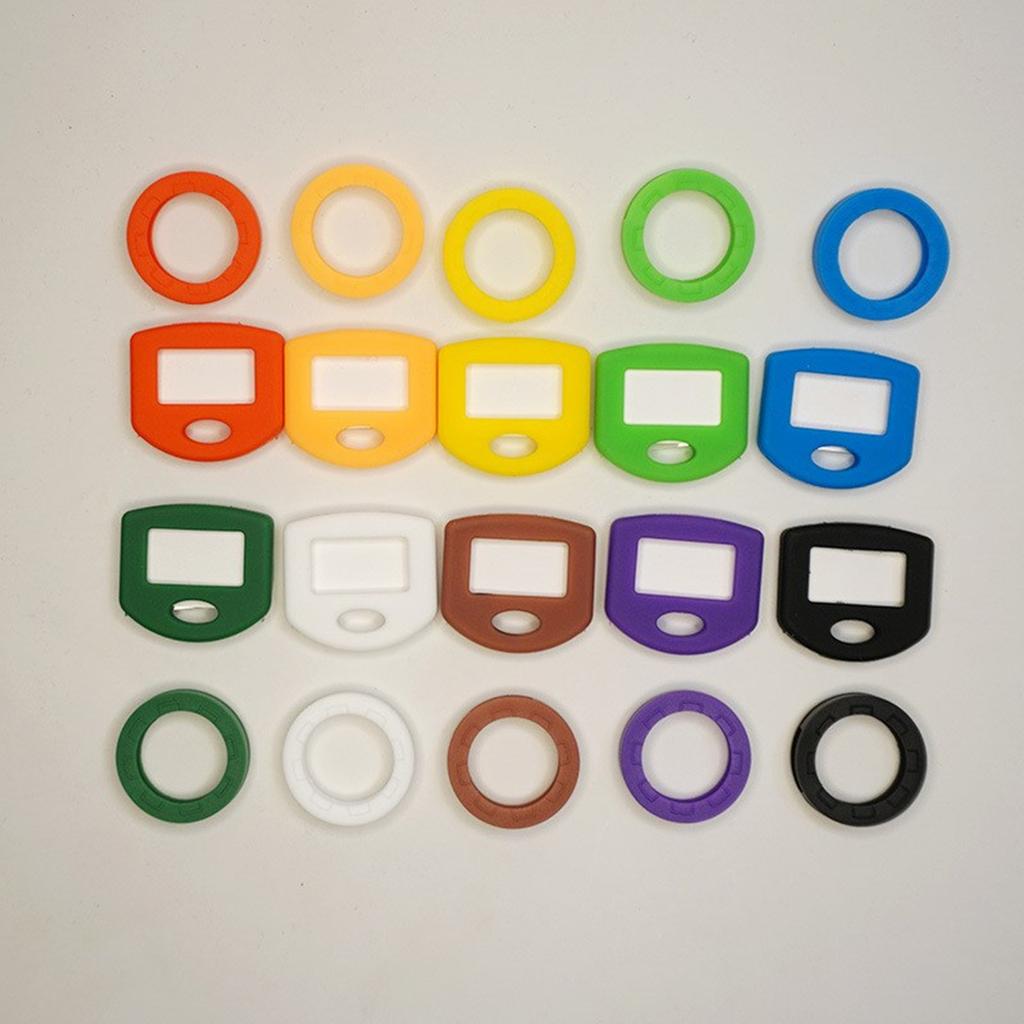 80Pieces Colorful Silicone Key Identification Sleeves Silicone Texture for Home and Office and School Key Management