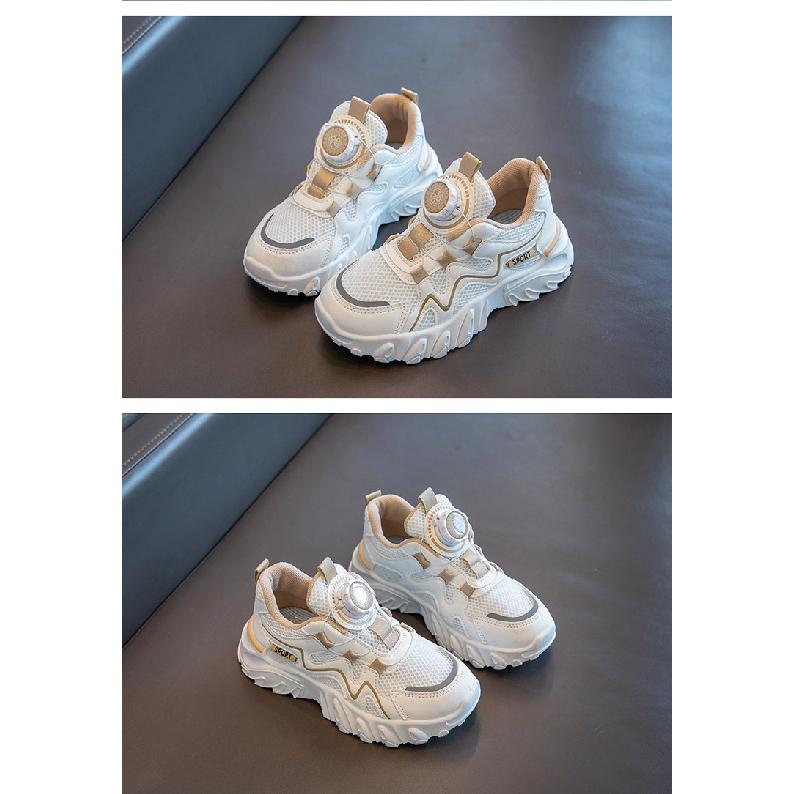 Dziecięce buty sportowe Wiosna i Jesień Nowe Chłopięce buty sportowe Siateczkowe Oddychające Duże Dzieci Obrotowy Przycisk Dziewczęce Modne