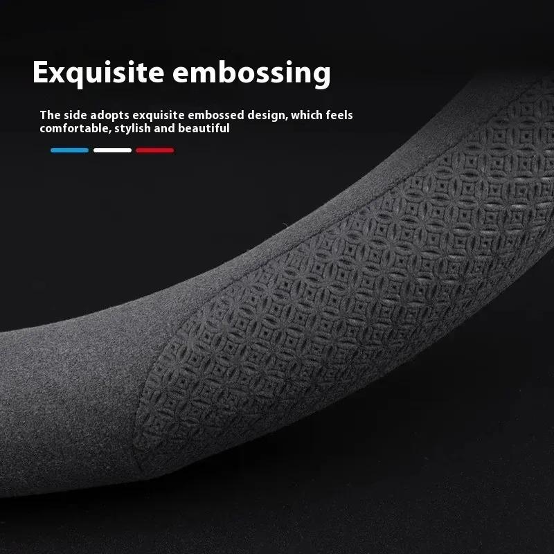 For Volvo XC40 XC60 XC70 XC90 C30 C70 S40 S60 S80 S90 V40 V50 V60 V70 Carbon Fiber Leather Car Steering Wheel Cover Accessories