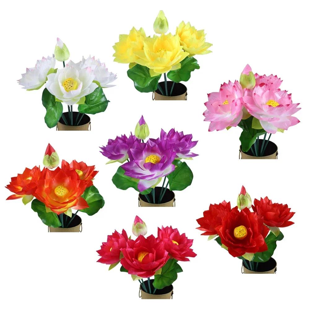 Artificial Flower 1pcs Arrangement Decoration Fake For Wedding Garden Home Lotus Party Plastic Simulation Stalks