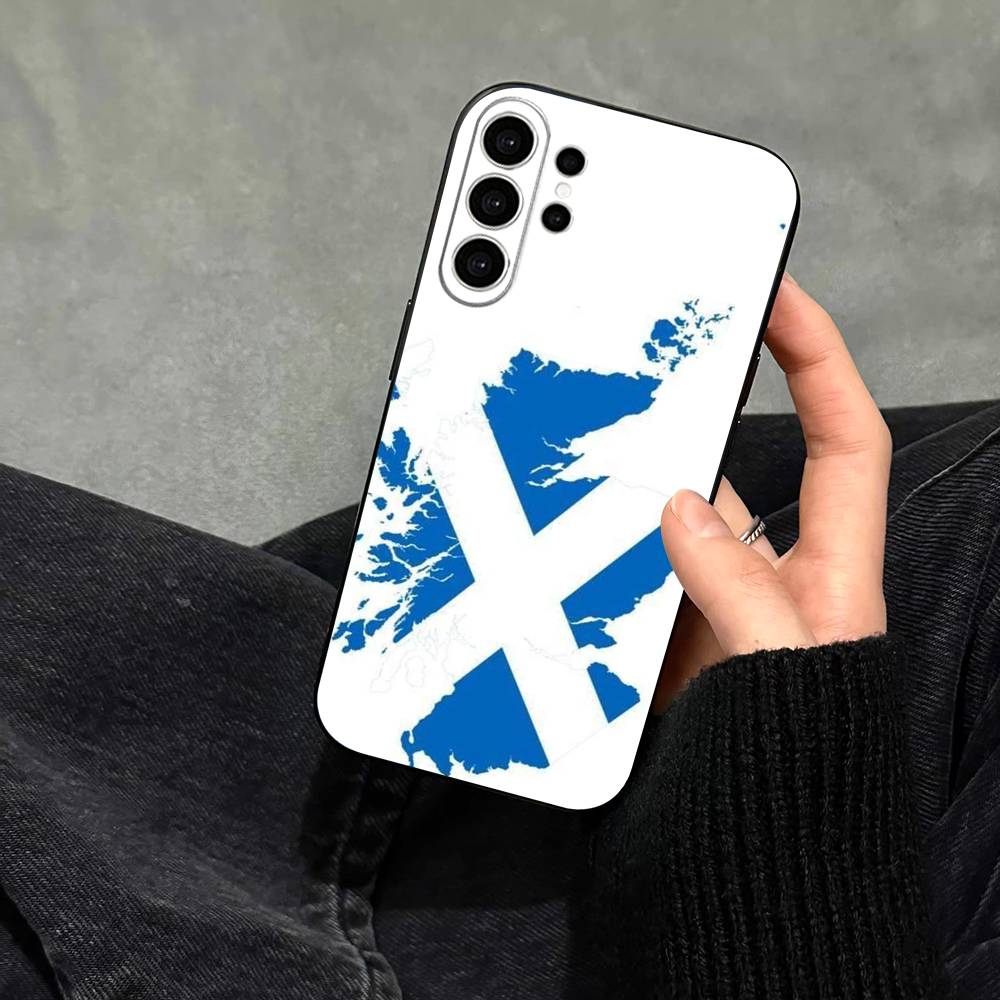 S-Scotland Scottish Flag Phone Case For Samsung S25,S24,S21,S22,S23,S30,Ultra,S20,Plus,Fe,Note,10,9,5G Black Cover