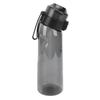 650ml Air Scent Water Bottle Straw Scent Water Cup with 2 Rings for Hiking Picnic Outdoor Travel