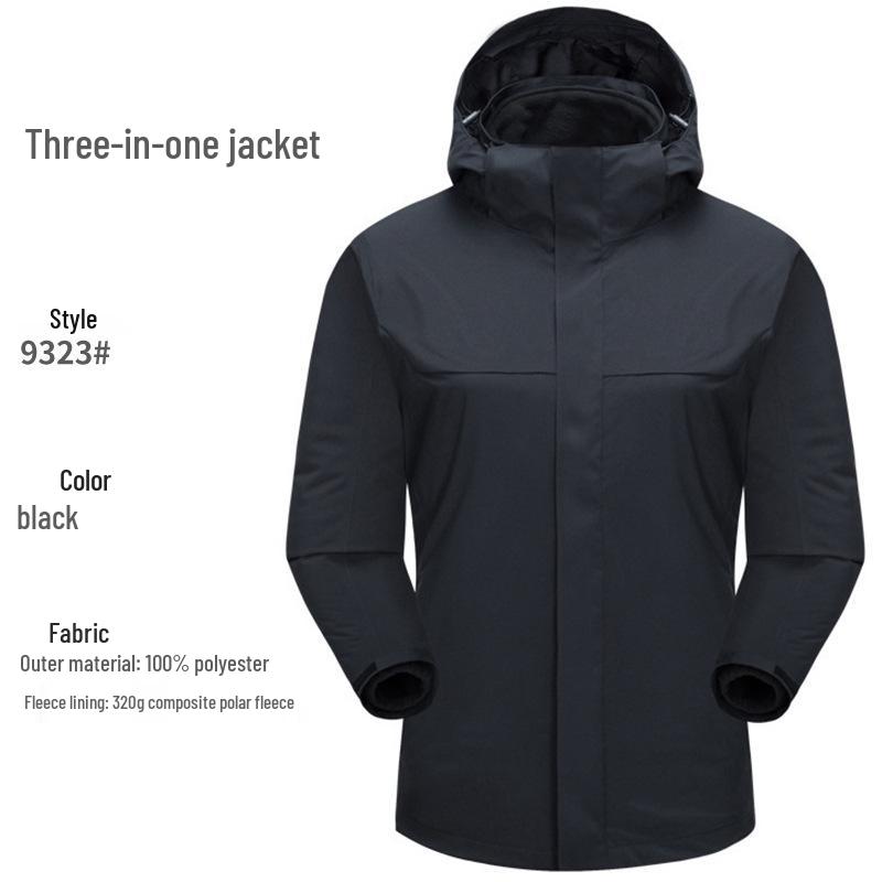 Winter Outdoor Heat-Sealed Warm Couple Outfit: Men's & Women's 3-in-1 Windproof Two-Piece Set