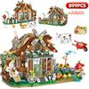 Funny 899pcs Mini City Friend Farm House Building Blocks Windmill Architecture Bricks Figure Educational Toys for Children Gifts