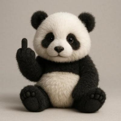 Flip-off Animal Doll Middle Finger Highland Cow Plush Toy Stuffed Sassy Panda Cat Dog Collectible for Home Office Desktop Decor