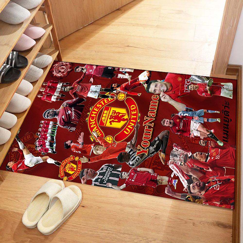 Manchester Personalized Text Carpet Perfect for Outdoor Foyer Game Room Hallway Antislip Carpet Anime Office Decor Birthday/Christmas Gift