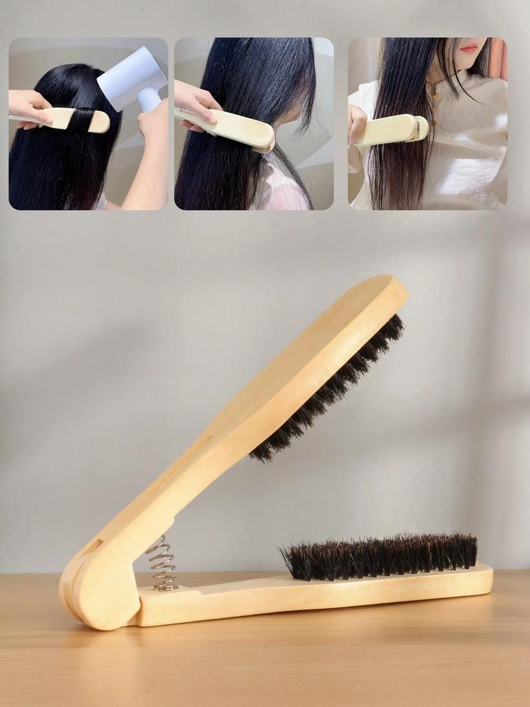 1/3/5pc Solid Wood V-Shaped Hair Straightener Comb Professional Salon Anti-Scald High Temp Resistant Styling Brush