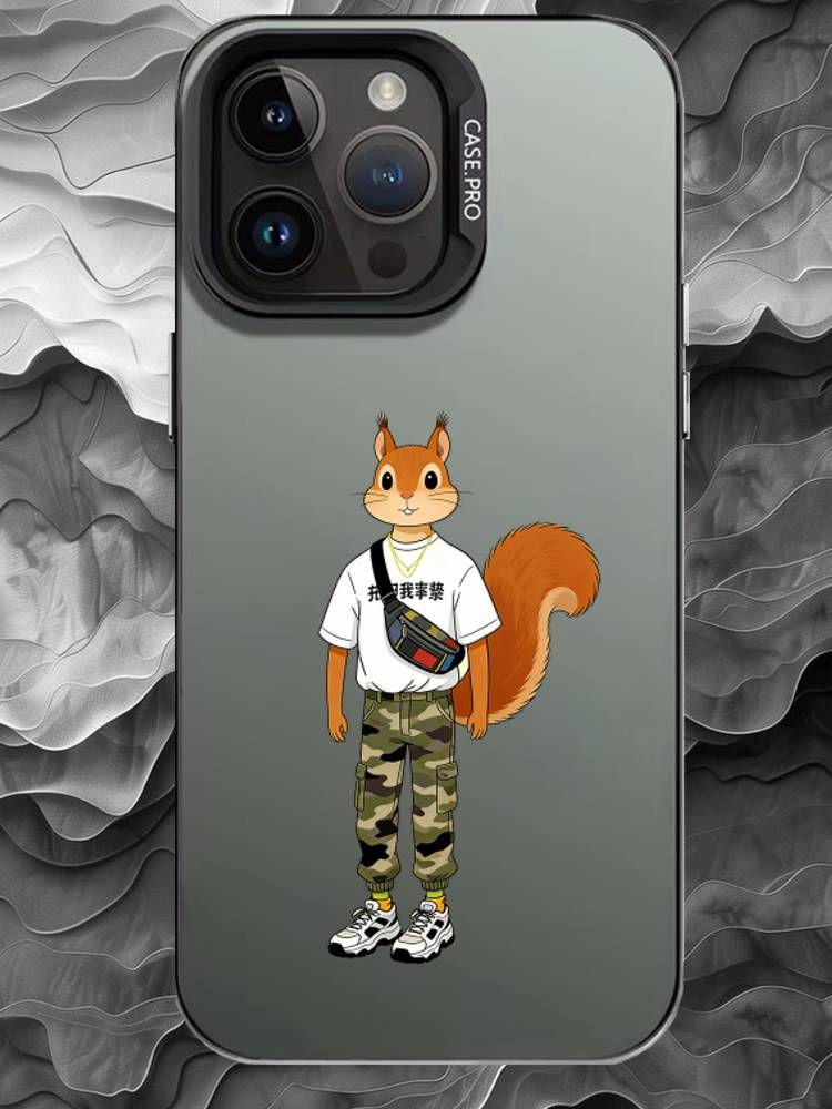 

H-Humanized animal Phone Case For iPhone 17 16 15 14 13 12 11 Pro Max Plus Silver Matte Black Cover iPhone13PROMAX