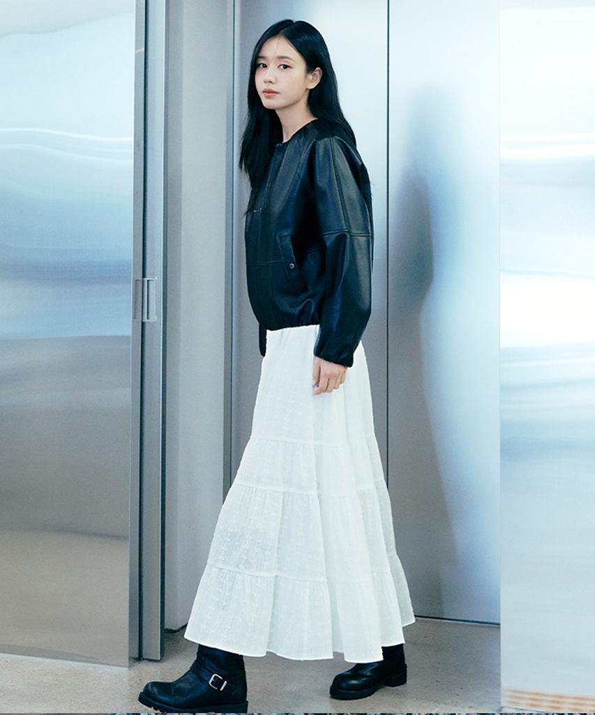 Sellebsyabedisyeon 26Ss 100% Cotton Embroidered Tiered Skirt