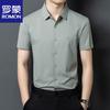 ROMON Men's Short Sleeve Wrinkle-Free Business Casual Shirt