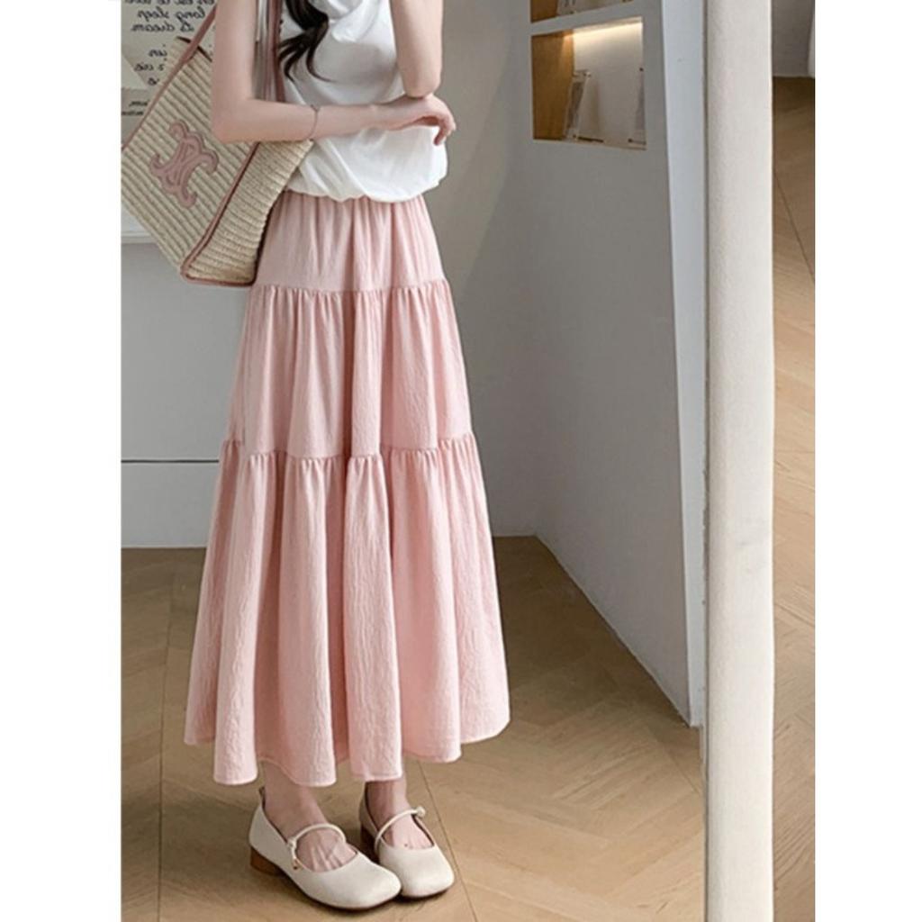 Women's High Waist Tiered A-Line Skirt Elegant Draped Long Skirt For Summer Vacation